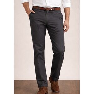 Bonobos Men's Dark Gray Chino Pants 40x32 Slim Fit Flat Front Dress Casual